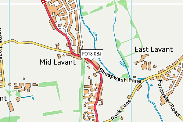 PO18 0BJ map - OS VectorMap District (Ordnance Survey)