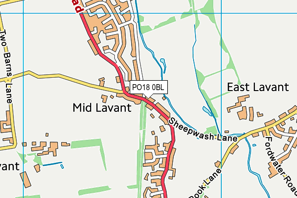 PO18 0BL map - OS VectorMap District (Ordnance Survey)