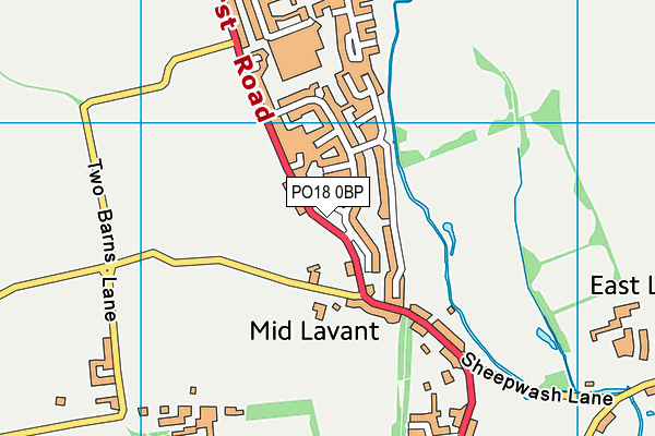 PO18 0BP map - OS VectorMap District (Ordnance Survey)