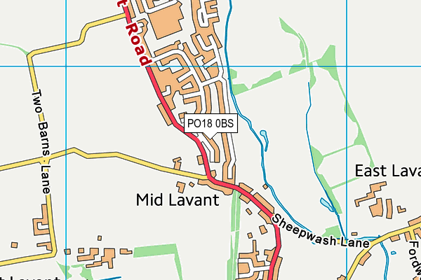 PO18 0BS map - OS VectorMap District (Ordnance Survey)
