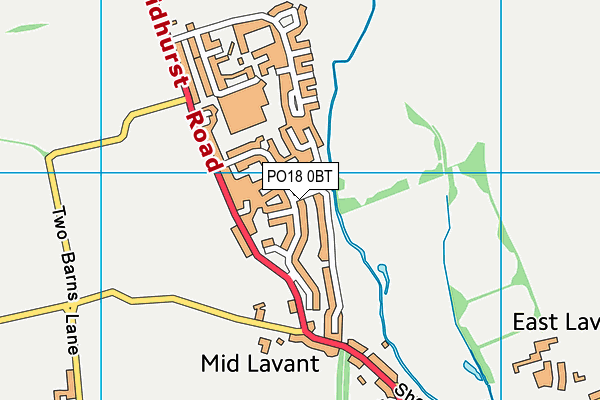 PO18 0BT map - OS VectorMap District (Ordnance Survey)