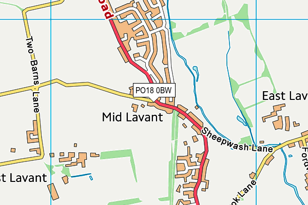 Lavant Primary School map (PO18 0BW) - OS VectorMap District (Ordnance Survey)