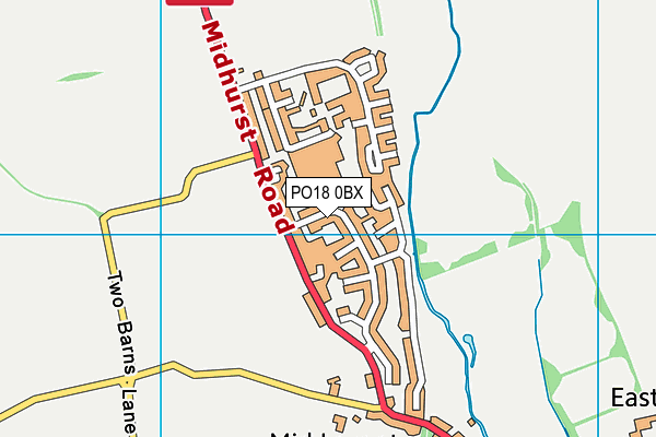 PO18 0BX map - OS VectorMap District (Ordnance Survey)