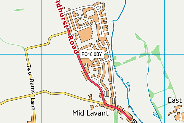 PO18 0BY map - OS VectorMap District (Ordnance Survey)