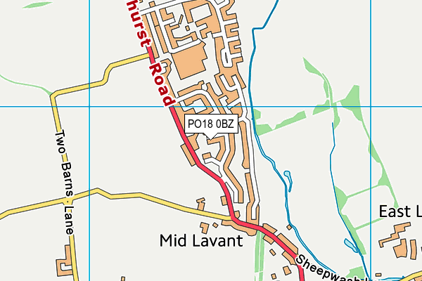 PO18 0BZ map - OS VectorMap District (Ordnance Survey)