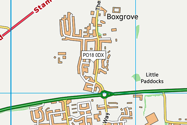 PO18 0DX map - OS VectorMap District (Ordnance Survey)