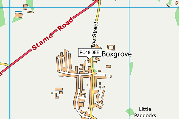 Boxgrove Village Hall And Community Centre map (PO18 0EE) - OS VectorMap District (Ordnance Survey)
