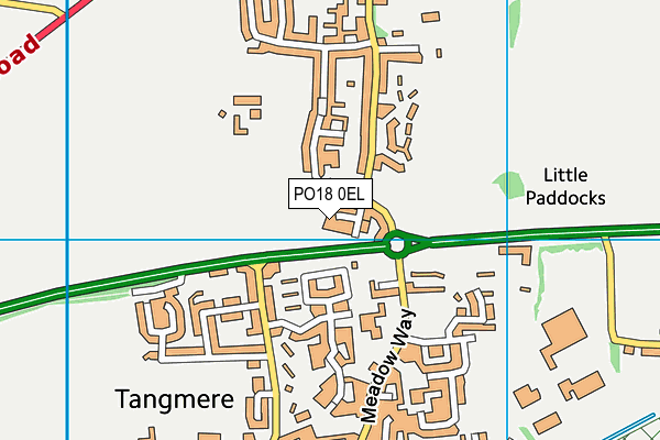 PO18 0EL map - OS VectorMap District (Ordnance Survey)