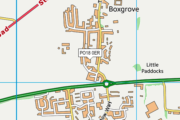 PO18 0ER map - OS VectorMap District (Ordnance Survey)
