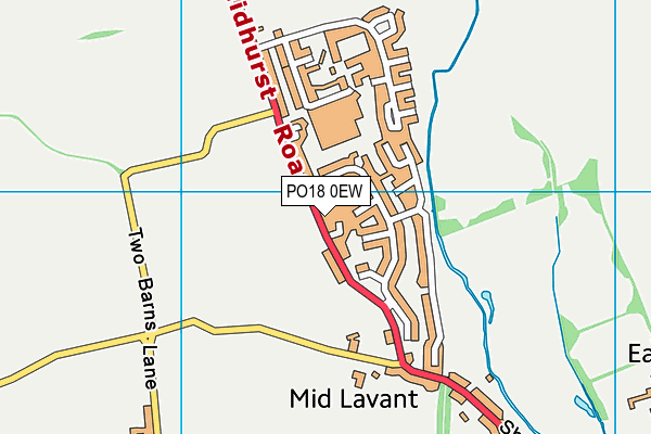PO18 0EW map - OS VectorMap District (Ordnance Survey)