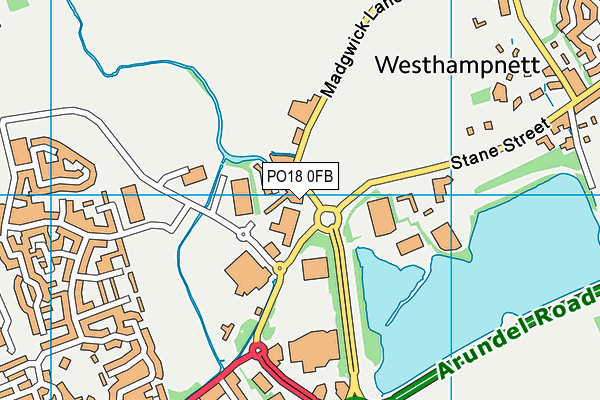 PO18 0FB map - OS VectorMap District (Ordnance Survey)