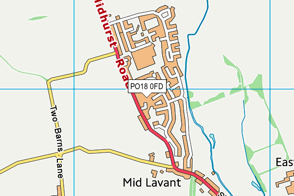 PO18 0FD map - OS VectorMap District (Ordnance Survey)