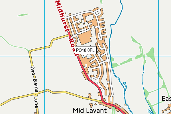 PO18 0FL map - OS VectorMap District (Ordnance Survey)