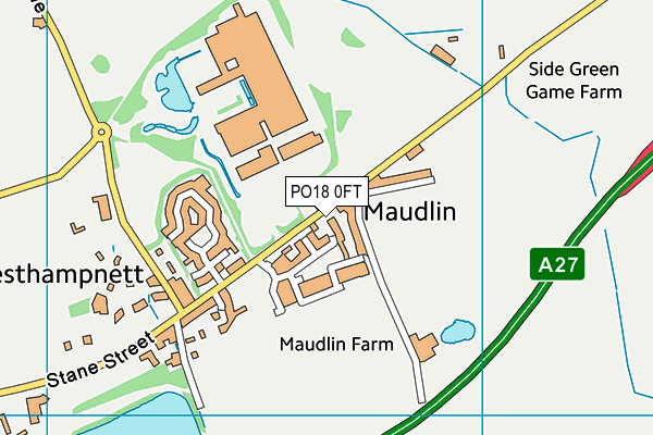 PO18 0FT map - OS VectorMap District (Ordnance Survey)