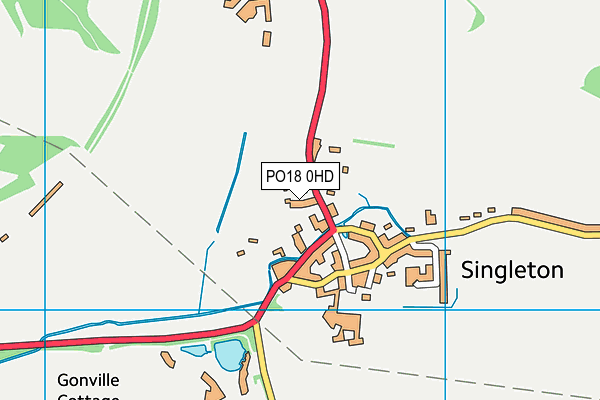 PO18 0HD map - OS VectorMap District (Ordnance Survey)