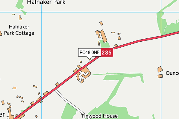 PO18 0NF map - OS VectorMap District (Ordnance Survey)