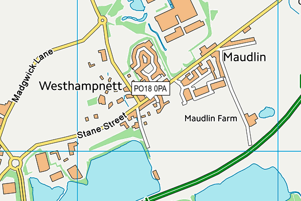 PO18 0PA map - OS VectorMap District (Ordnance Survey)