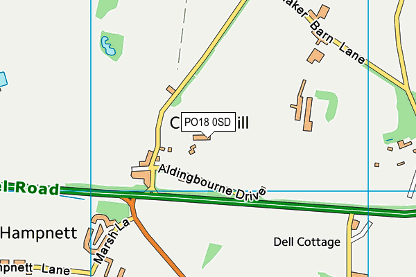 PO18 0SD map - OS VectorMap District (Ordnance Survey)