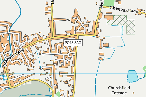 PO18 8AG map - OS VectorMap District (Ordnance Survey)