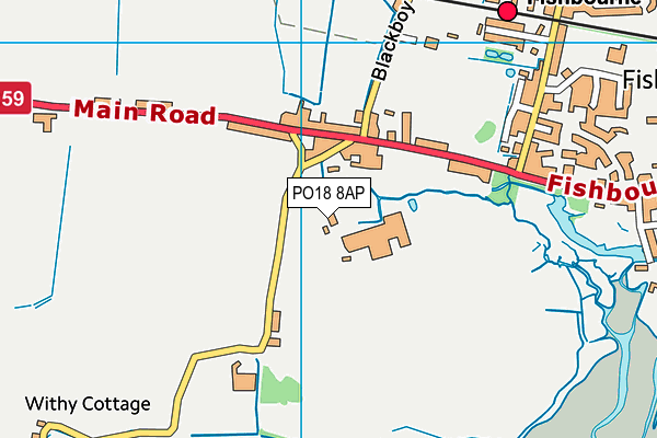 PO18 8AP map - OS VectorMap District (Ordnance Survey)