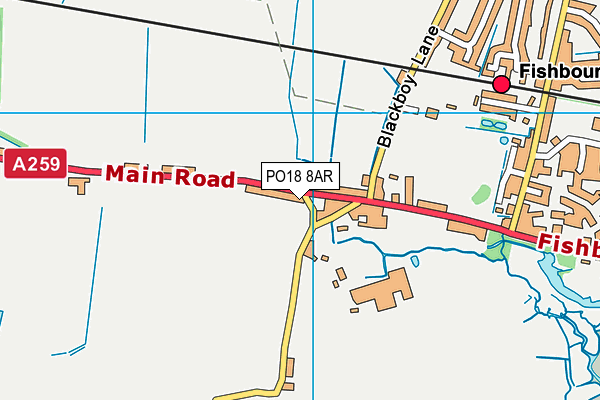 PO18 8AR map - OS VectorMap District (Ordnance Survey)