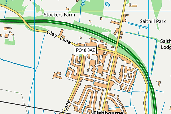 PO18 8AZ map - OS VectorMap District (Ordnance Survey)