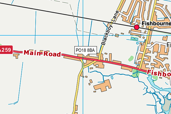 PO18 8BA map - OS VectorMap District (Ordnance Survey)