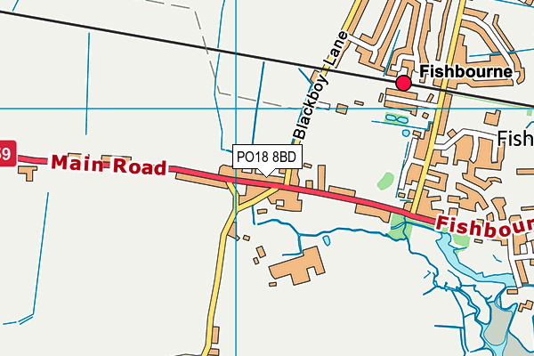 PO18 8BD map - OS VectorMap District (Ordnance Survey)