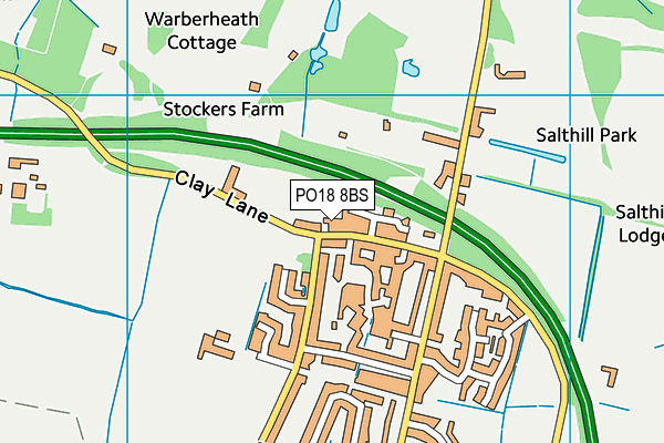 PO18 8BS map - OS VectorMap District (Ordnance Survey)
