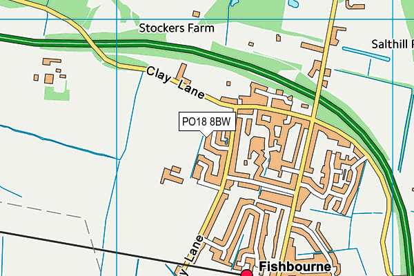 PO18 8BW map - OS VectorMap District (Ordnance Survey)