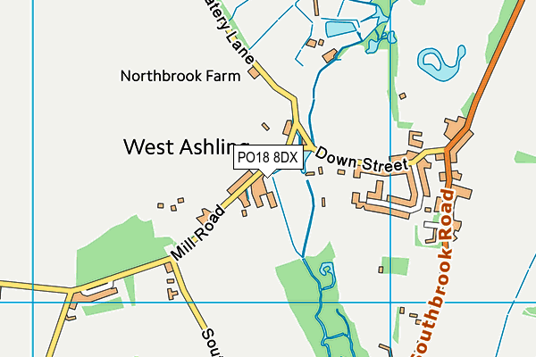 PO18 8DX map - OS VectorMap District (Ordnance Survey)