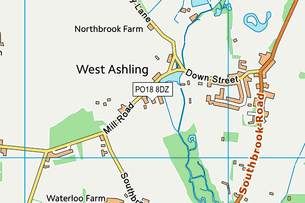 PO18 8DZ map - OS VectorMap District (Ordnance Survey)