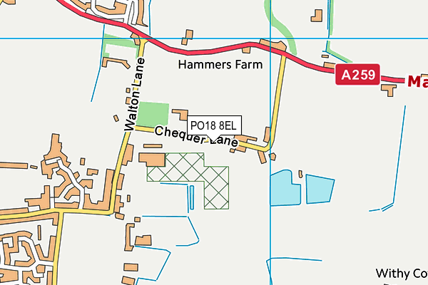 PO18 8EL map - OS VectorMap District (Ordnance Survey)