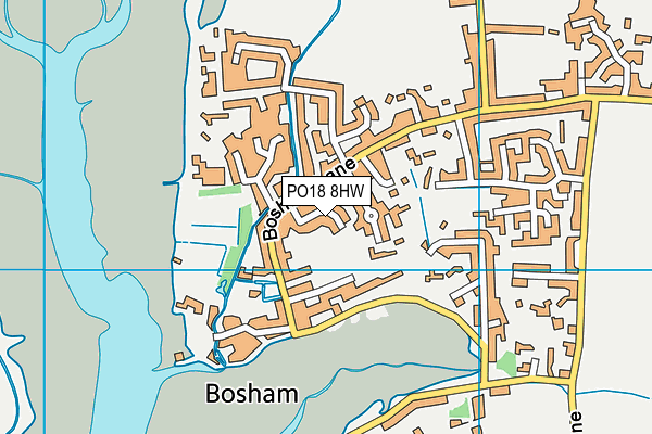 PO18 8HW map - OS VectorMap District (Ordnance Survey)