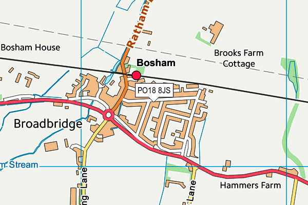 PO18 8JS map - OS VectorMap District (Ordnance Survey)