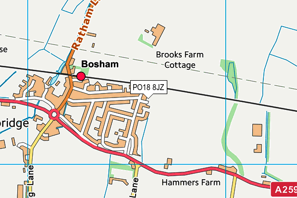 PO18 8JZ map - OS VectorMap District (Ordnance Survey)