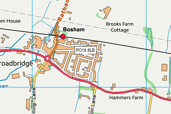 PO18 8LB map - OS VectorMap District (Ordnance Survey)