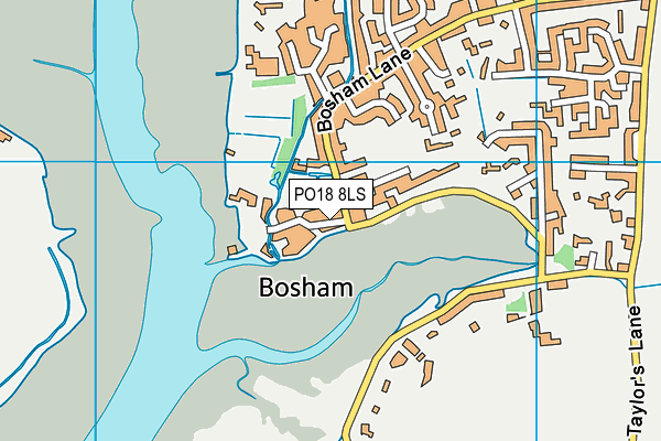 PO18 8LS map - OS VectorMap District (Ordnance Survey)