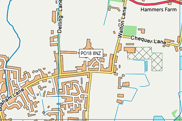 PO18 8NZ map - OS VectorMap District (Ordnance Survey)