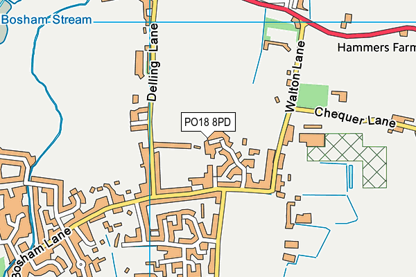 PO18 8PD map - OS VectorMap District (Ordnance Survey)