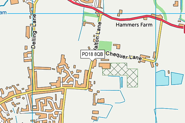 PO18 8QB map - OS VectorMap District (Ordnance Survey)