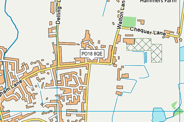 PO18 8QE map - OS VectorMap District (Ordnance Survey)