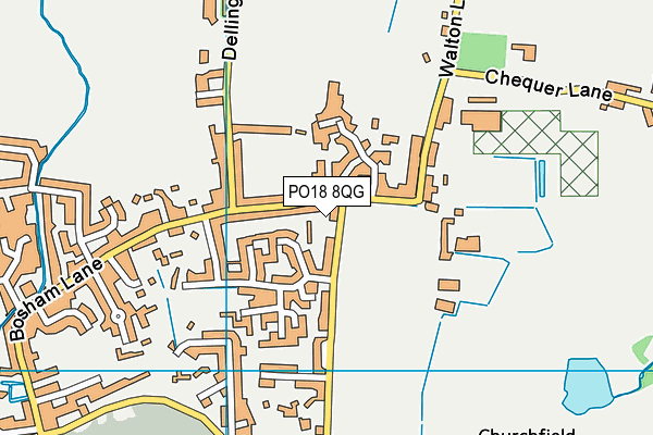 PO18 8QG map - OS VectorMap District (Ordnance Survey)