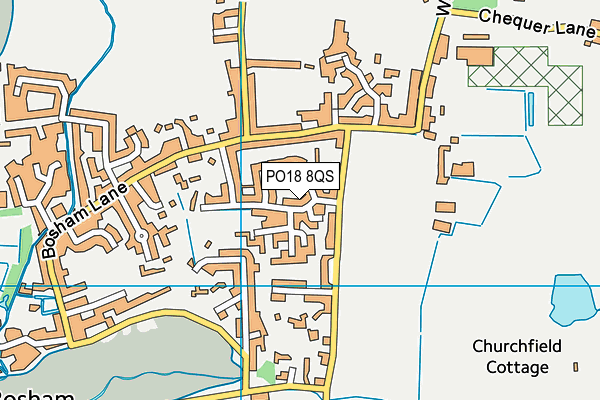 PO18 8QS map - OS VectorMap District (Ordnance Survey)