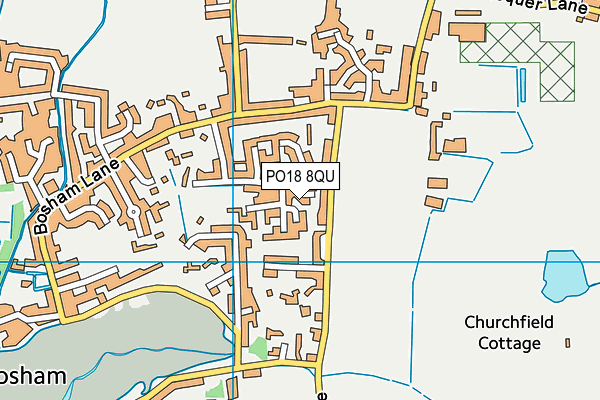 PO18 8QU map - OS VectorMap District (Ordnance Survey)