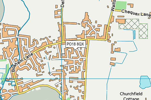 PO18 8QX map - OS VectorMap District (Ordnance Survey)