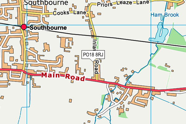 PO18 8RJ map - OS VectorMap District (Ordnance Survey)