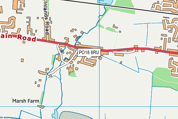 PO18 8RU map - OS VectorMap District (Ordnance Survey)
