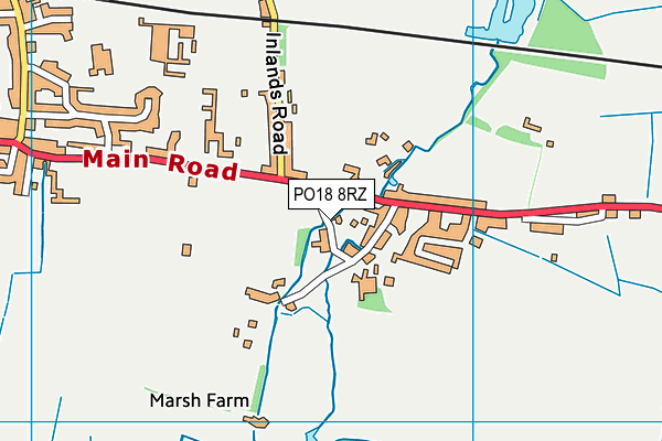 PO18 8RZ map - OS VectorMap District (Ordnance Survey)
