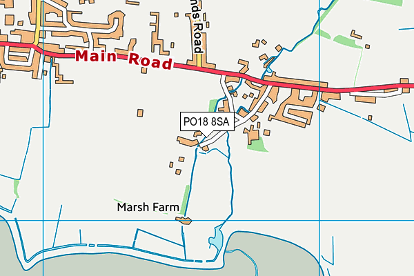 PO18 8SA map - OS VectorMap District (Ordnance Survey)